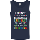 Brilliant & Busy Thinking Autism Autistic Mens Vest Tank Top Navy Blue