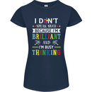 Brilliant & Busy Thinking Autism Autistic Womens Petite Cut T-Shirt Navy Blue