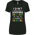 Brilliant & Busy Thinking Autism Autistic Womens Wider Cut T-Shirt Black