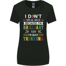 Brilliant & Busy Thinking Autism Autistic Womens Wider Cut T-Shirt Black