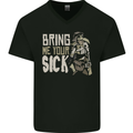 Bring Me Your Sick Plague Doctor Mens V-Neck Cotton T-Shirt Black
