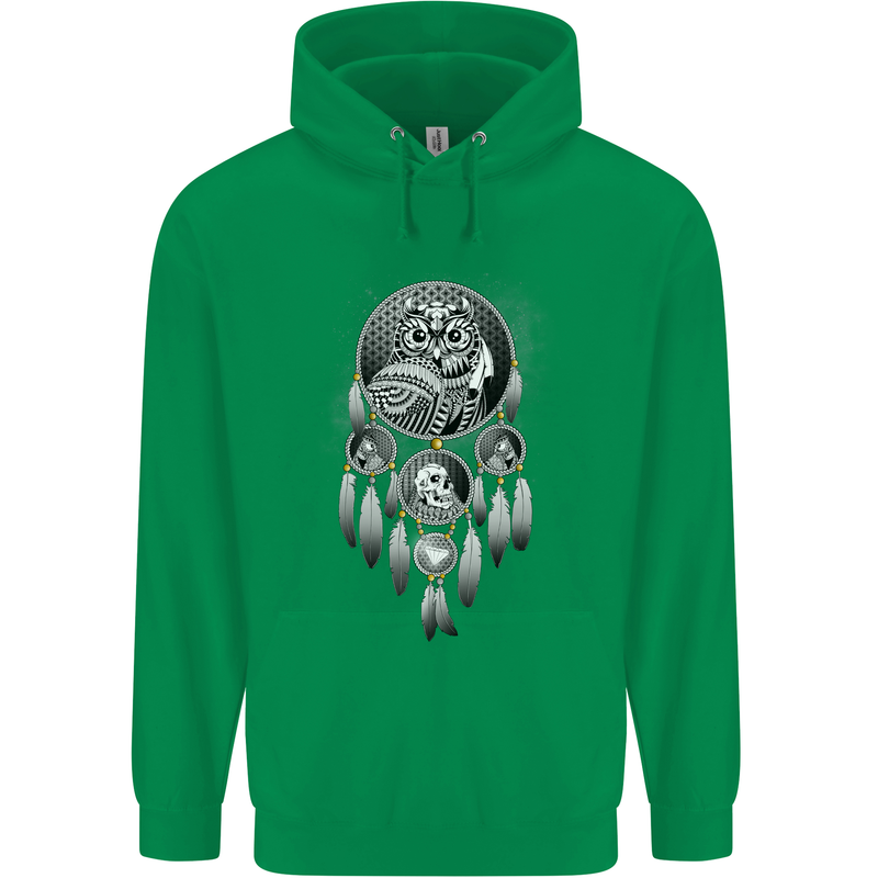 Bring the Nightmare Tribal Owl Skull Gothic Childrens Kids Hoodie Irish Green