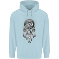 Bring the Nightmare Tribal Owl Skull Gothic Childrens Kids Hoodie Light Blue