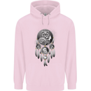 Bring the Nightmare Tribal Owl Skull Gothic Childrens Kids Hoodie Light Pink