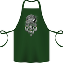 Bring the Nightmare Tribal Owl Skull Gothic Cotton Apron 100% Organic Forest Green