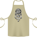 Bring the Nightmare Tribal Owl Skull Gothic Cotton Apron 100% Organic Khaki