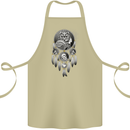 Bring the Nightmare Tribal Owl Skull Gothic Cotton Apron 100% Organic Khaki