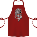 Bring the Nightmare Tribal Owl Skull Gothic Cotton Apron 100% Organic Maroon
