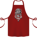 Bring the Nightmare Tribal Owl Skull Gothic Cotton Apron 100% Organic Maroon