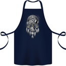 Bring the Nightmare Tribal Owl Skull Gothic Cotton Apron 100% Organic Navy Blue