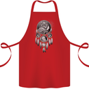 Bring the Nightmare Tribal Owl Skull Gothic Cotton Apron 100% Organic Red