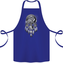 Bring the Nightmare Tribal Owl Skull Gothic Cotton Apron 100% Organic Royal Blue