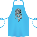 Bring the Nightmare Tribal Owl Skull Gothic Cotton Apron 100% Organic Turquoise