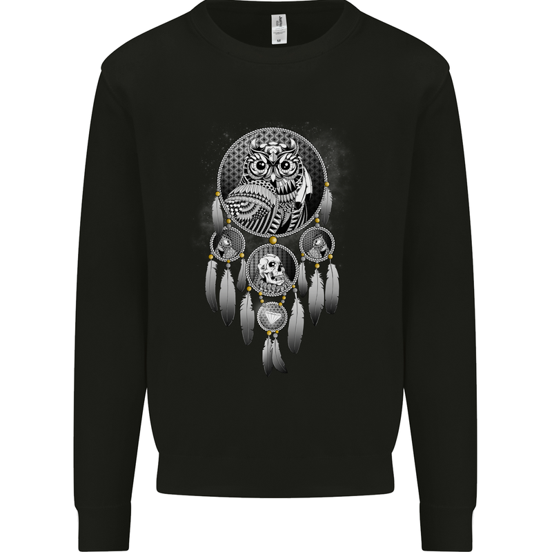 Bring the Nightmare Tribal Owl Skull Gothic Kids Sweatshirt Jumper Black