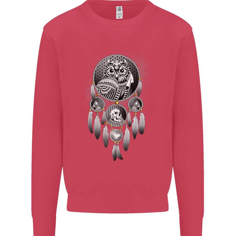 Bring the Nightmare Tribal Owl Skull Gothic Kids Sweatshirt Jumper Heliconia