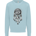 Bring the Nightmare Tribal Owl Skull Gothic Kids Sweatshirt Jumper Light Blue