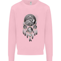 Bring the Nightmare Tribal Owl Skull Gothic Kids Sweatshirt Jumper Light Pink