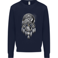 Bring the Nightmare Tribal Owl Skull Gothic Kids Sweatshirt Jumper Navy Blue