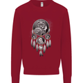 Bring the Nightmare Tribal Owl Skull Gothic Kids Sweatshirt Jumper Red