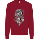 Bring the Nightmare Tribal Owl Skull Gothic Kids Sweatshirt Jumper Red