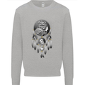 Bring the Nightmare Tribal Owl Skull Gothic Kids Sweatshirt Jumper Sports Grey