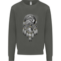 Bring the Nightmare Tribal Owl Skull Gothic Kids Sweatshirt Jumper Storm Grey