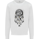 Bring the Nightmare Tribal Owl Skull Gothic Kids Sweatshirt Jumper White
