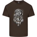 Bring the Nightmare Tribal Owl Skull Gothic Kids T-Shirt Childrens Chocolate