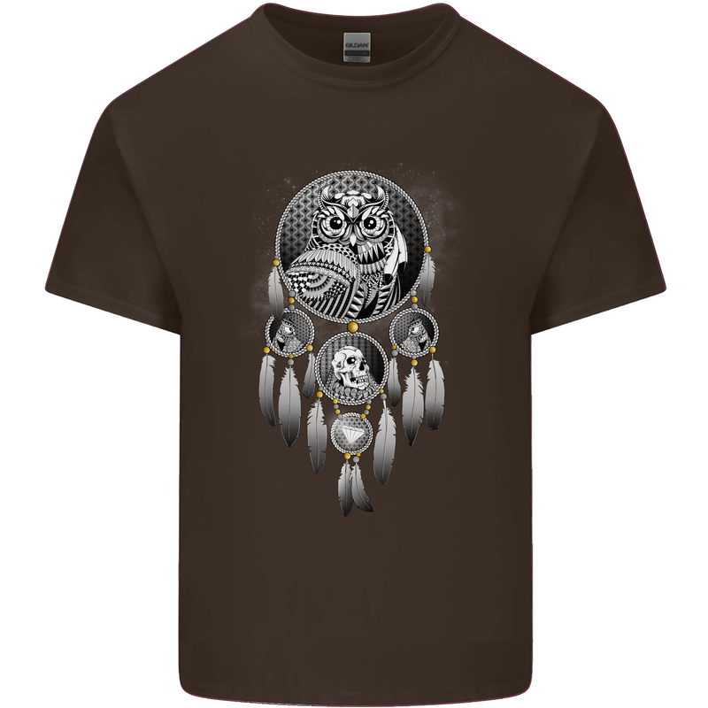 Bring the Nightmare Tribal Owl Skull Gothic Kids T-Shirt Childrens Chocolate