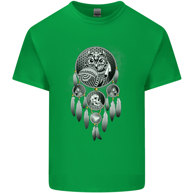 Bring the Nightmare Tribal Owl Skull Gothic Kids T-Shirt Childrens Irish Green
