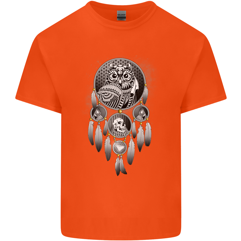 Bring the Nightmare Tribal Owl Skull Gothic Kids T-Shirt Childrens Orange