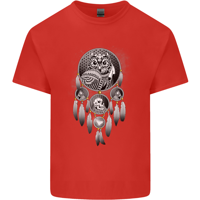 Bring the Nightmare Tribal Owl Skull Gothic Kids T-Shirt Childrens Red