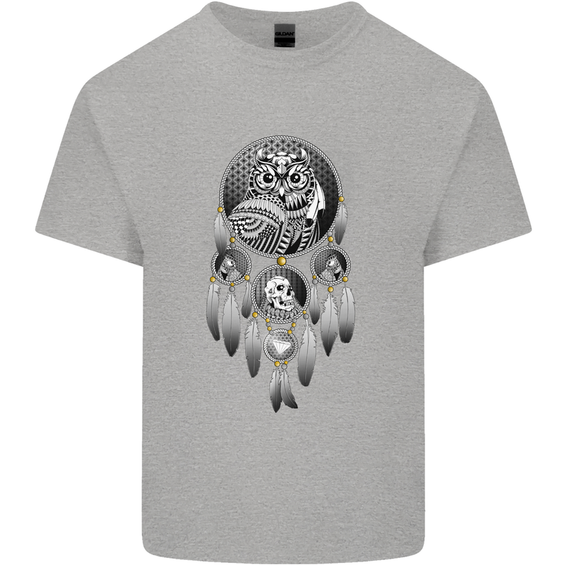 Bring the Nightmare Tribal Owl Skull Gothic Kids T-Shirt Childrens Sports Grey