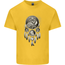 Bring the Nightmare Tribal Owl Skull Gothic Kids T-Shirt Childrens Yellow