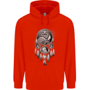 Bring the Nightmare Tribal Owl Skull Gothic Mens 80% Cotton Hoodie Bright Red