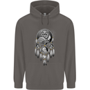 Bring the Nightmare Tribal Owl Skull Gothic Mens 80% Cotton Hoodie Charcoal