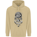 Bring the Nightmare Tribal Owl Skull Gothic Mens 80% Cotton Hoodie Sand