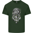Bring the Nightmare Tribal Owl Skull Gothic Mens Cotton T-Shirt Tee Top Forest Green