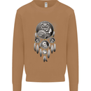 Bring the Nightmare Tribal Owl Skull Gothic Mens Sweatshirt Jumper Caramel Latte