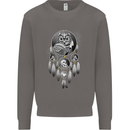 Bring the Nightmare Tribal Owl Skull Gothic Mens Sweatshirt Jumper Charcoal