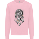 Bring the Nightmare Tribal Owl Skull Gothic Mens Sweatshirt Jumper Light Pink