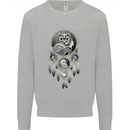 Bring the Nightmare Tribal Owl Skull Gothic Mens Sweatshirt Jumper Sports Grey