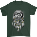 Bring the Nightmare Tribal Owl Skull Gothic Mens T-Shirt Cotton Gildan Forest Green