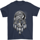 Bring the Nightmare Tribal Owl Skull Gothic Mens T-Shirt Cotton Gildan Navy Blue