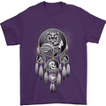 Bring the Nightmare Tribal Owl Skull Gothic Mens T-Shirt Cotton Gildan Purple