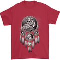 Bring the Nightmare Tribal Owl Skull Gothic Mens T-Shirt Cotton Gildan Red