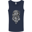 Bring the Nightmare Tribal Owl Skull Gothic Mens Vest Tank Top Navy Blue