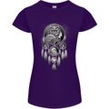 Bring the Nightmare Tribal Owl Skull Gothic Womens Petite Cut T-Shirt Purple