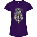 Bring the Nightmare Tribal Owl Skull Gothic Womens Petite Cut T-Shirt Purple