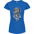 Bring the Nightmare Tribal Owl Skull Gothic Womens Petite Cut T-Shirt Royal Blue
